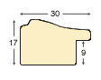 Baguette sapin, larg.30mm, haut.17mm - nuancée mat vert eau - Profil