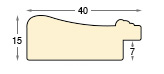Baguette pin lamellaire, larg.40mm - avec décoration dorée - Profil