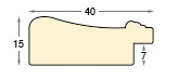 Baguette pin jointé, largeur 40mm, hauteur 15 - Crème, décoration doré - Profil