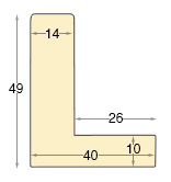 Baguette à L Jelutong - Largeur 40mm Hauteur 49 - Blanc - Profil