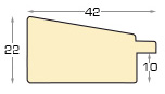 Baguette pin jointé Larg.42mm Alt.22 - wenge fil or - Profil