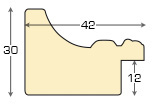Baguette pin jointé, largeur 42mm, hauteur 30 - Brun - Profil