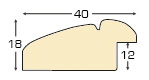 Baguette ayous, larg.40mm, haut.18mm - fil or, vert - Profil