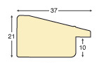 Baguette sapin jointé, larg.37mm, haut.21mm - fil arg nuanc.blanche - Profil