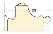 Baguette pin jointé, larg.53mm, haut.35mm - or, avec décorations - Profil