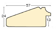 Baguette pin, largeur 57mm, hauteur 24mm - Rouge, fil doré - Profil