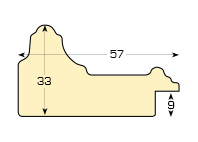 Baguette ajous, larg.57mm, haut.33mm - aube - Profil