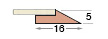 Filet plastique - bi-adhésif or strié - Profil