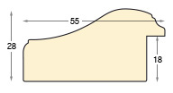 Baguette loupe larg.55mm - mat noyer (mt 181) - Profil