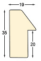 Baguette ayous, haut.35mm, larg 19mm - gris foncé - Profil
