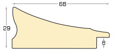 Baguette pin jointé, largeur 68mm, hauteur 29 - Crème - Profil