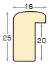 Baguette ayous, larg.15mm, haut.25mm - argent - Profil