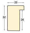 Baguette pin, larg.20mm, haut.32mm - plaquée wengé - Profil