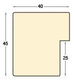 Baguette pin lamellaire larg.40mm, haut.45mm - dorée - Profil