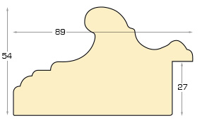 Baguette ayous, larg.89mm, haut.54mm - Acajou - Profil