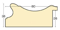 Baguette ayous, larg.82mm, haut.36mm - or - Profil