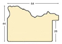 Baguette ayous, larg.64mm, haut.44mm - déc.rélief, or - Profil