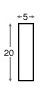 Hausse ayous, 20x5 mm - vert (mt 110) - Profil