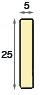 Hausse plastique plate 5x25mm - or - Profil