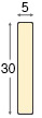 Hausse plastique plate 5x30mm - or - Profil