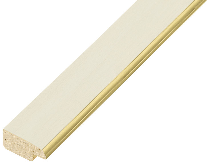 Baguette ayous jointé, larg.21mm, haut.10mm - crème fil or