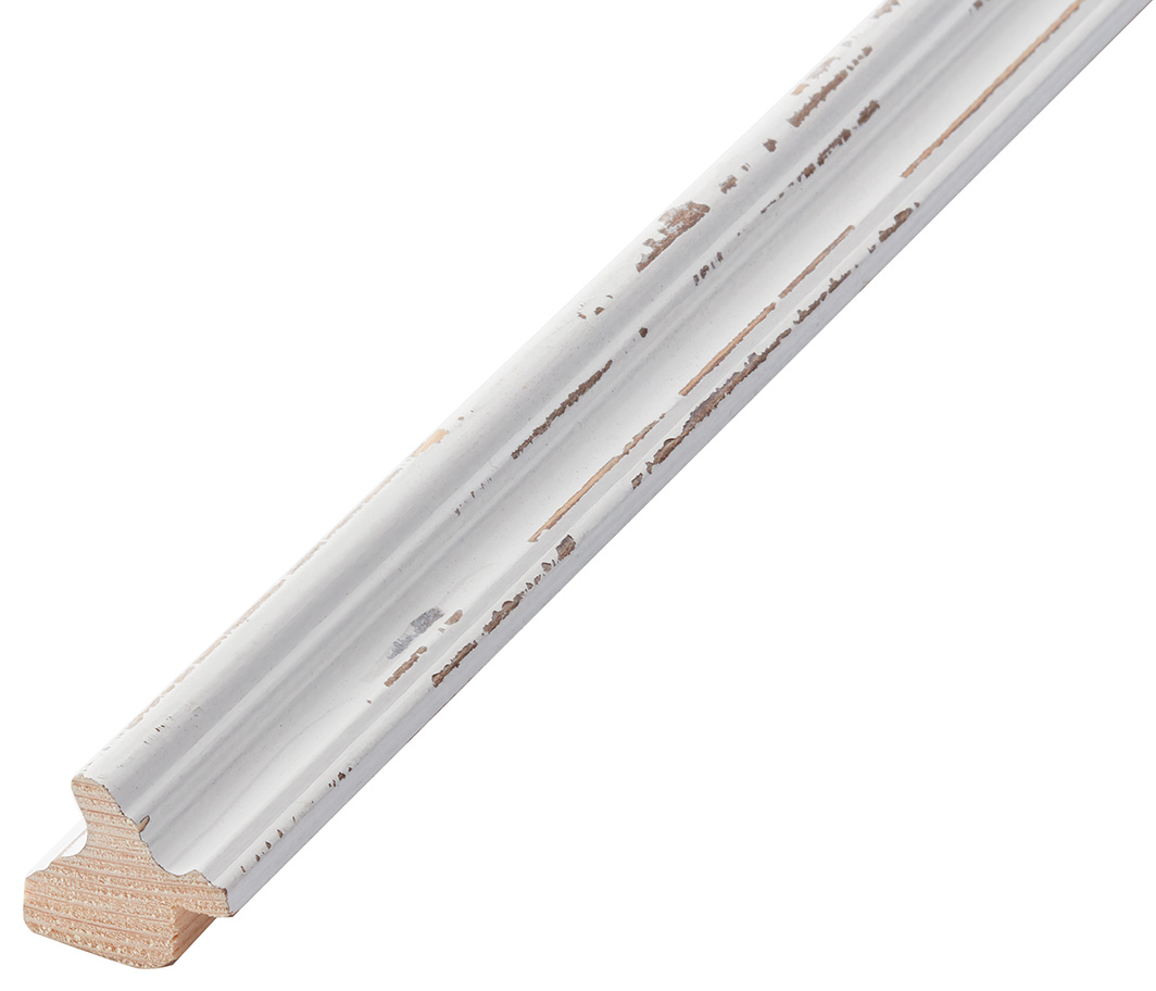 Baguette sapin jointé, larg.24, haut.21 - blanc shabby