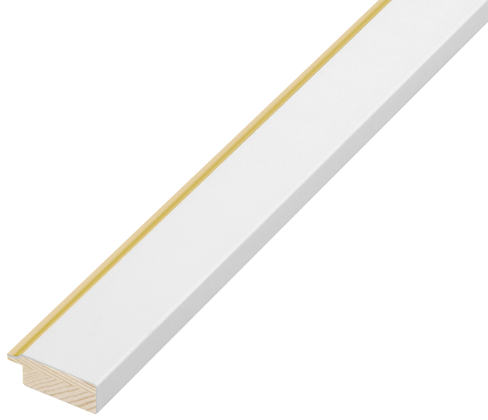 Baguette pin jointé, largeur 34mm, hauteur 12 - Blanc, fil or