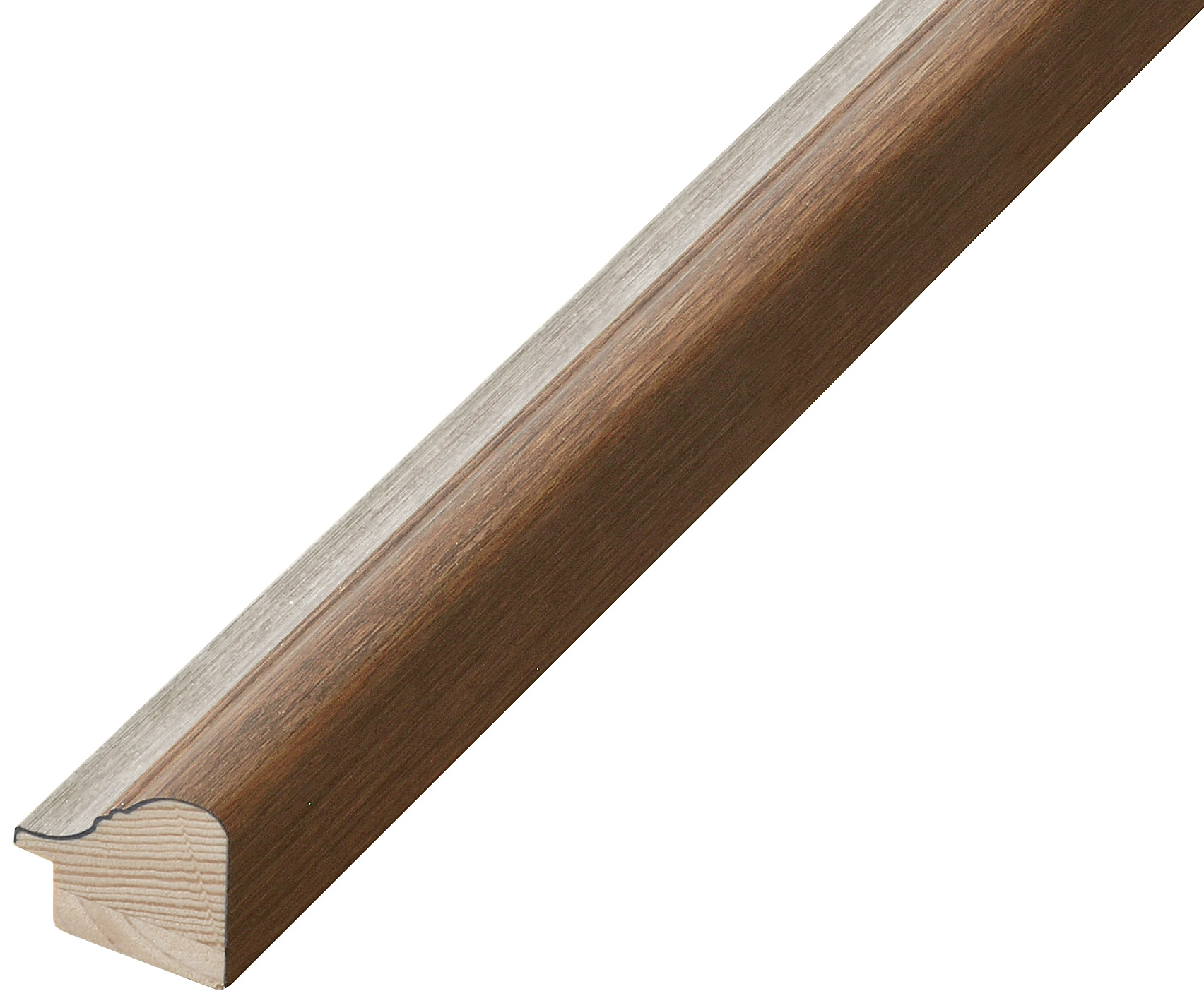 Baguette sapin jointé - Largeur 30mm Hauteur 27 - Noyer