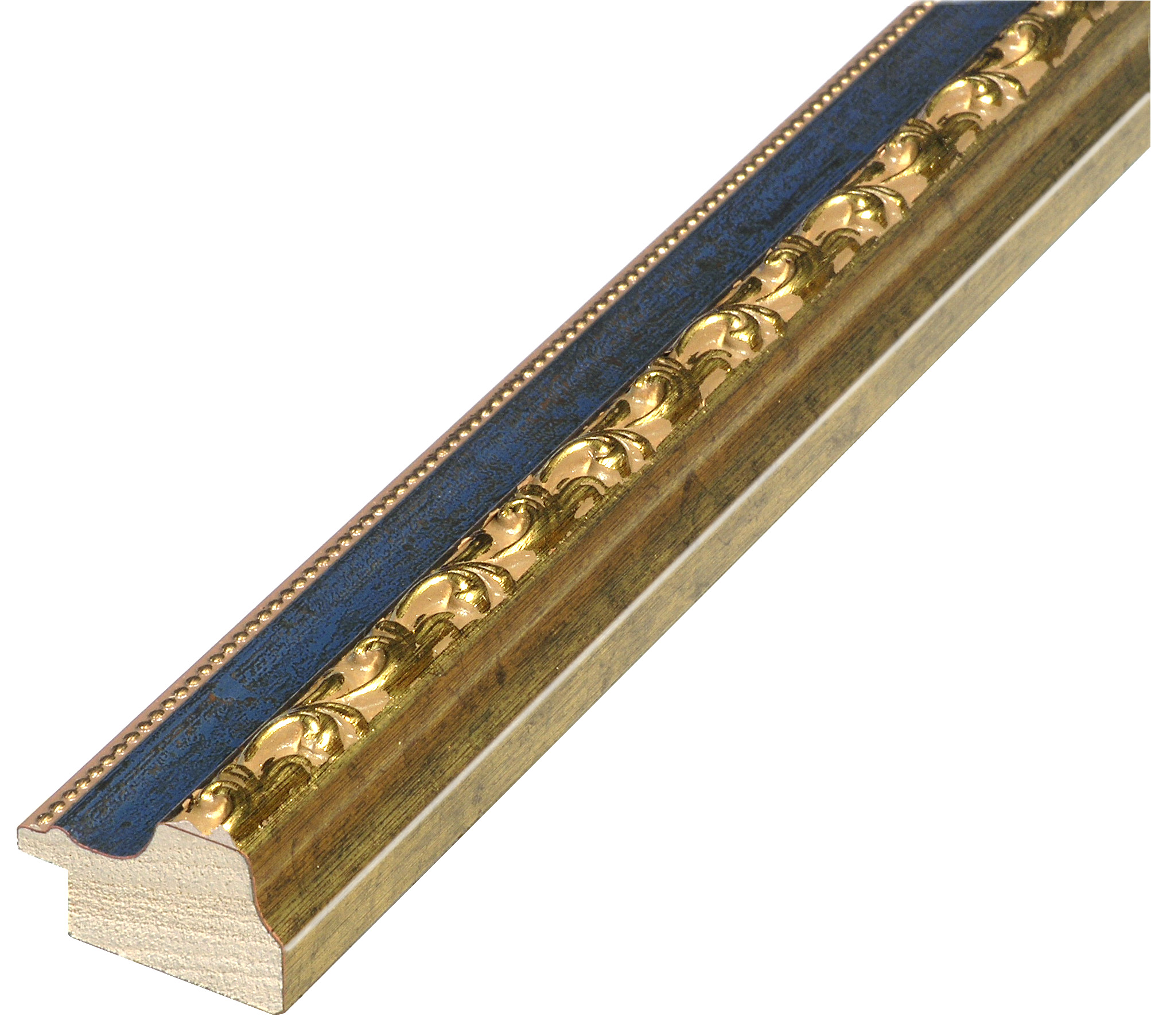 Baguette pin jointé larg.32mm - bleue, décorations en relief