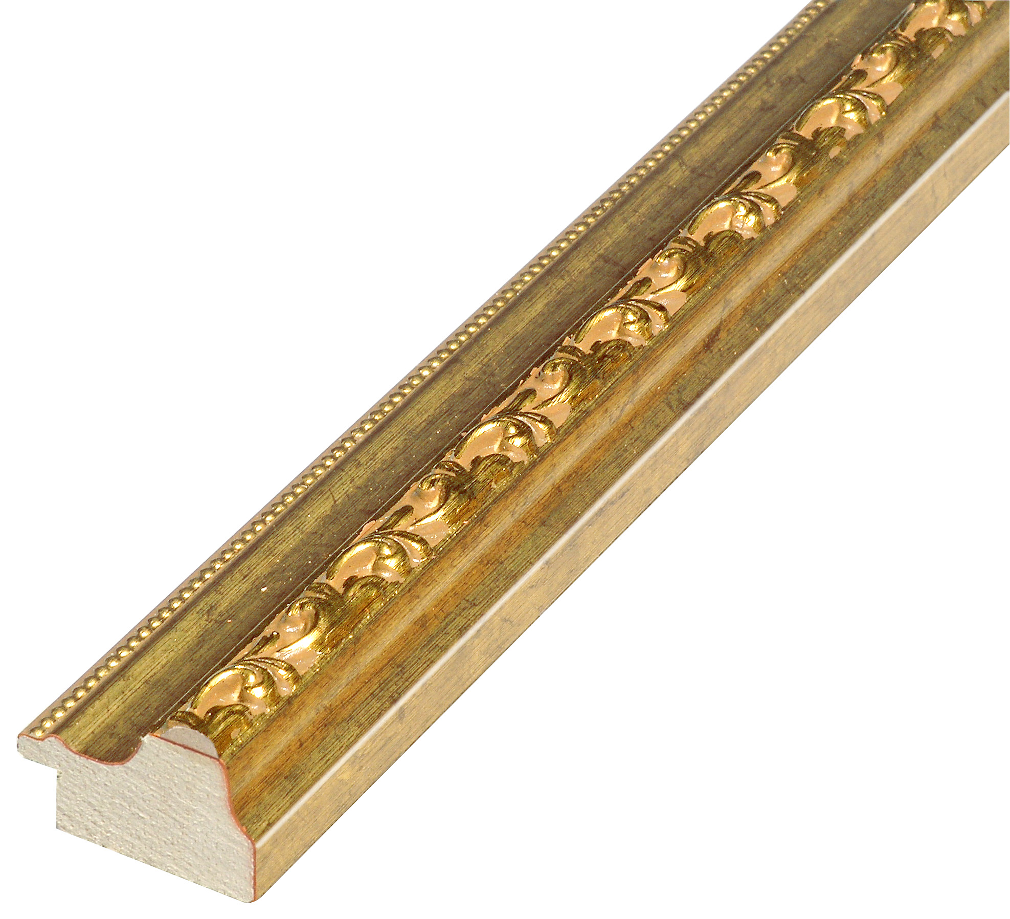 Baguette pin jointé larg.32mm - doré, décorations en relief