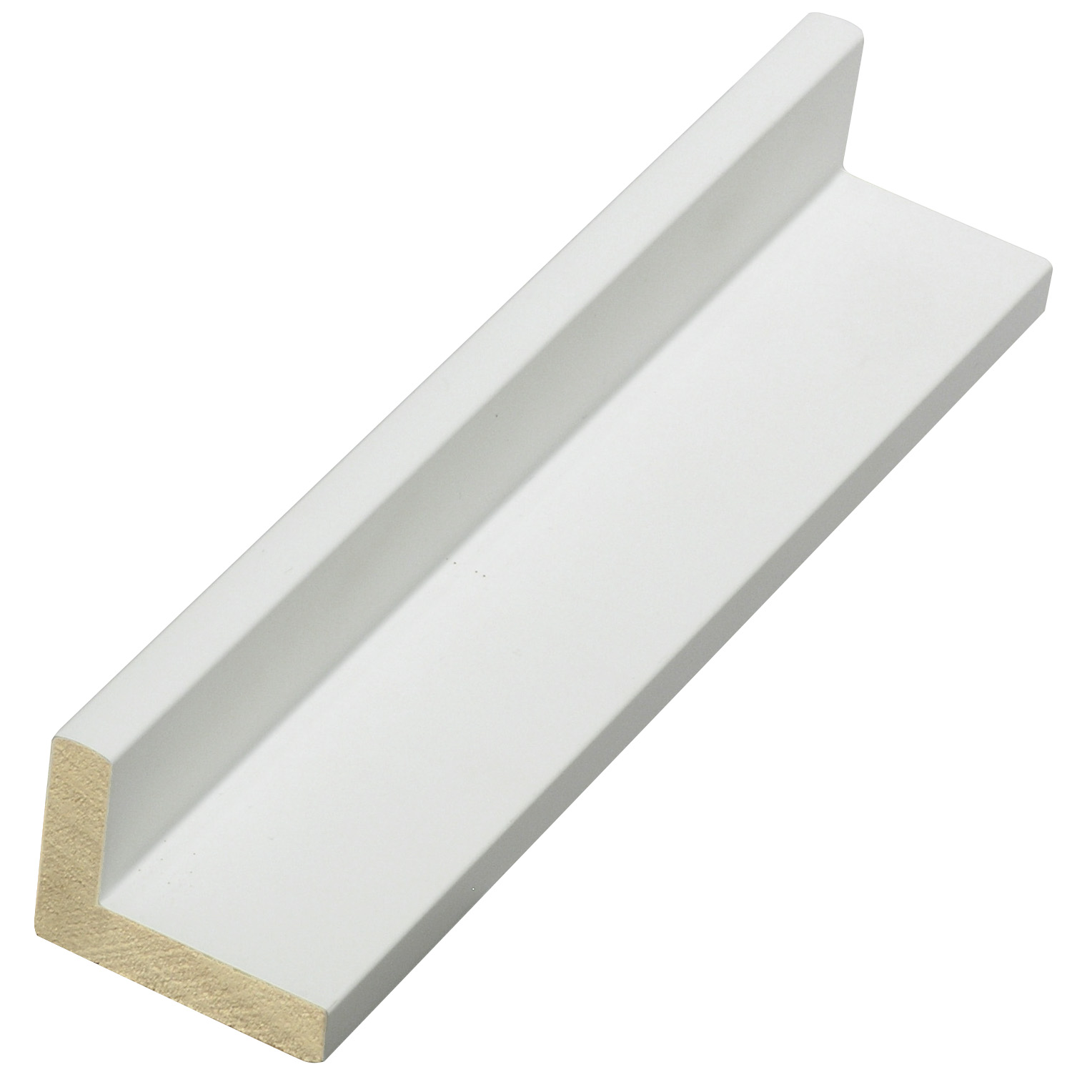 Baguette profil L pin jointé, Larg.44mm Haut.34 - Blanche